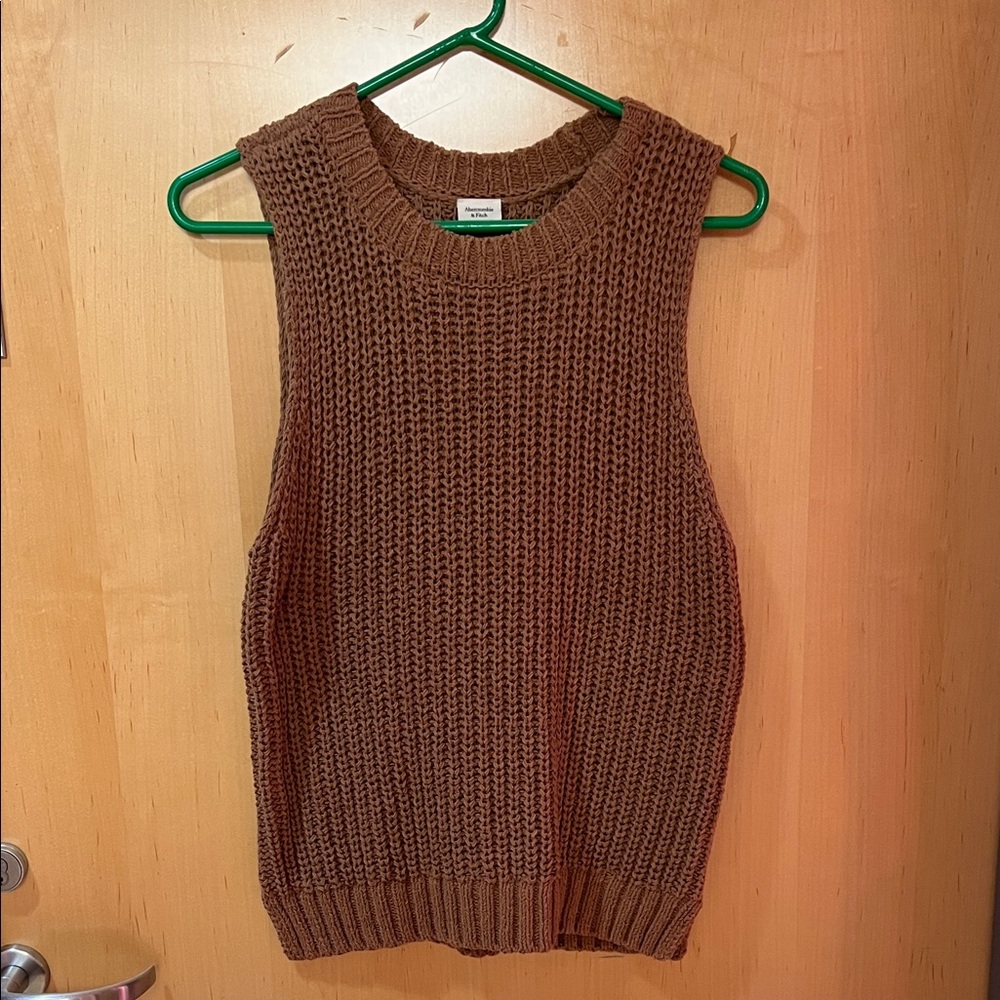 Abercrombie & Fitch Brown Sleeveless Knit Sweater